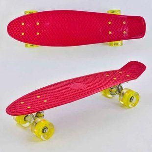 Пенні борд "Best Board", ЧЕРВОНИЙ, дошка = 55см, колеса PU зі світлом, діаметр 6 см 268429 фото