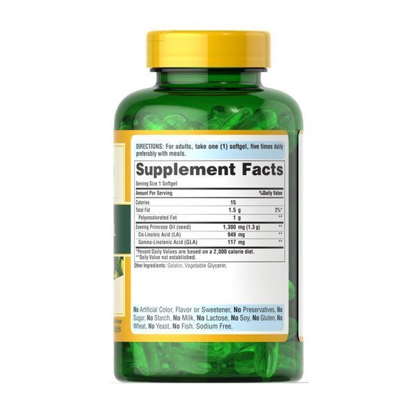 Evening Primrose Oil 1300 mg with GLA - 120 softgels 29756 фото